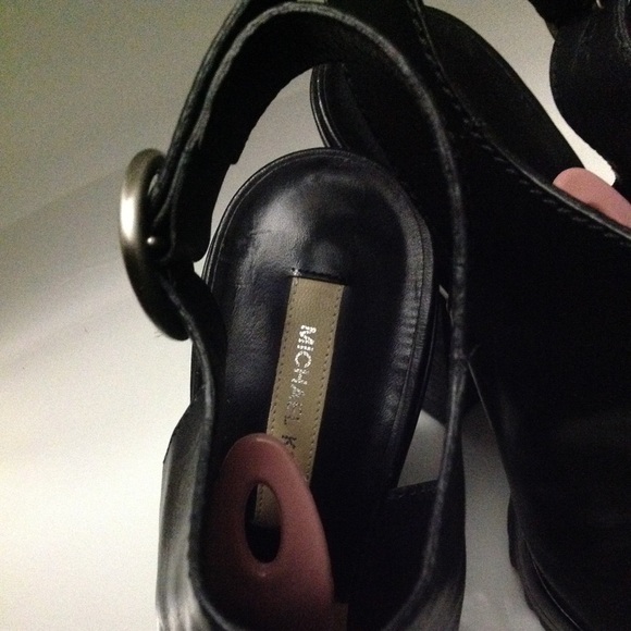 MICHAEL KORS 5.5 OPENTOE BL LEATHER SLING CHUNKY - Picture 4 of 6